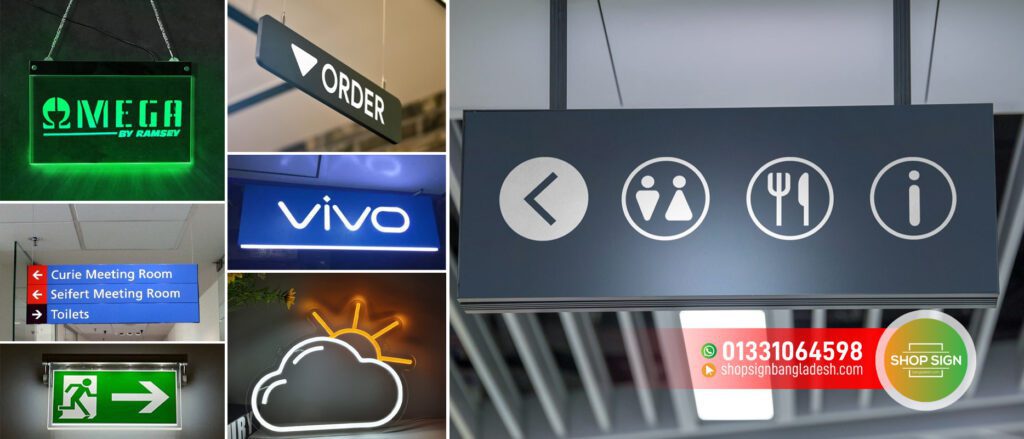 Store Front 3D Lighting Acrylic and Glass Name Plates BD