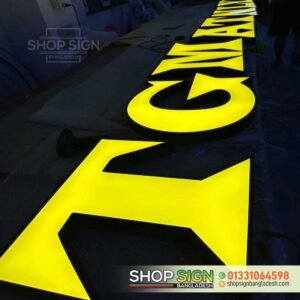 Acrylic LED channel letter sign.