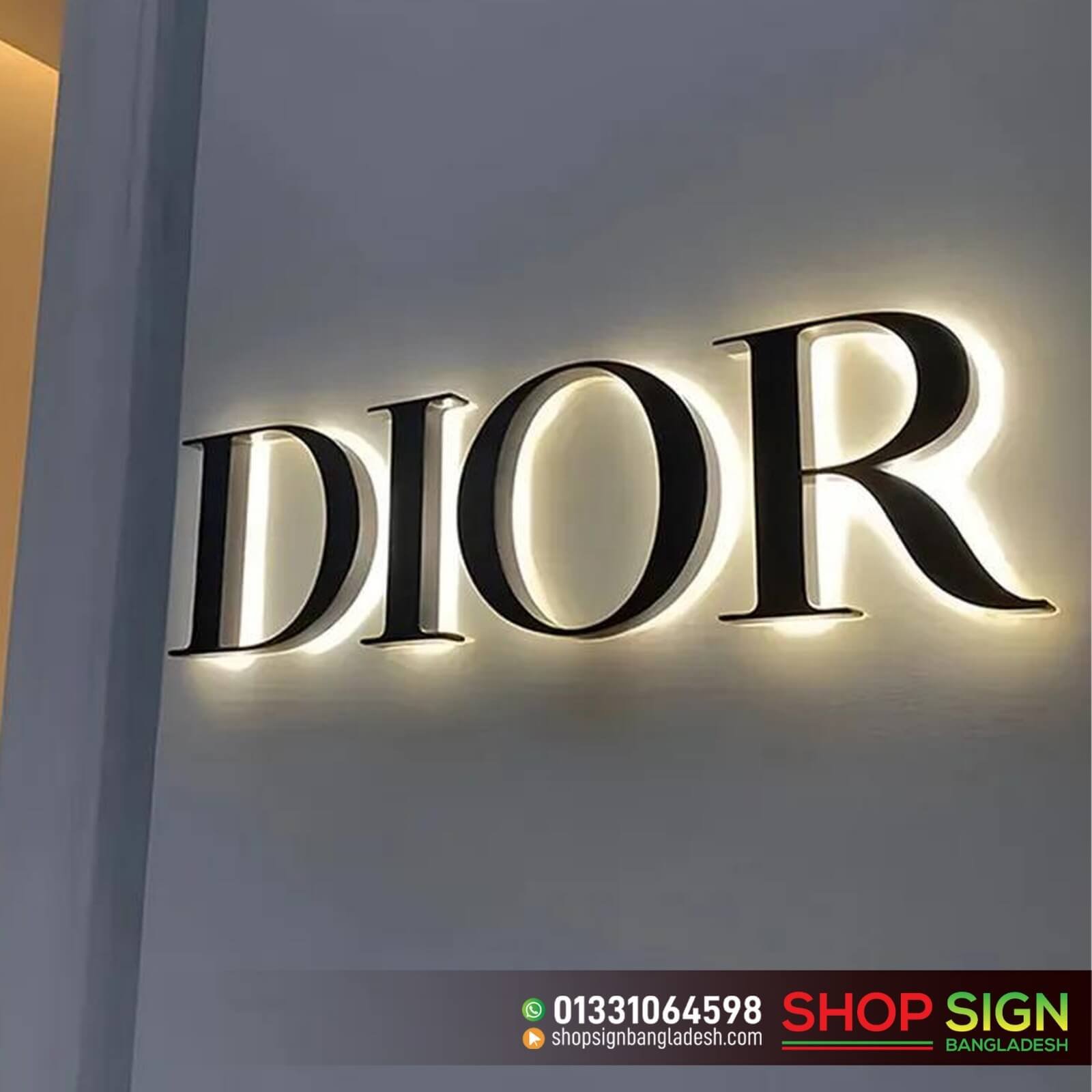 Wall-Mounted Shop Sign Board