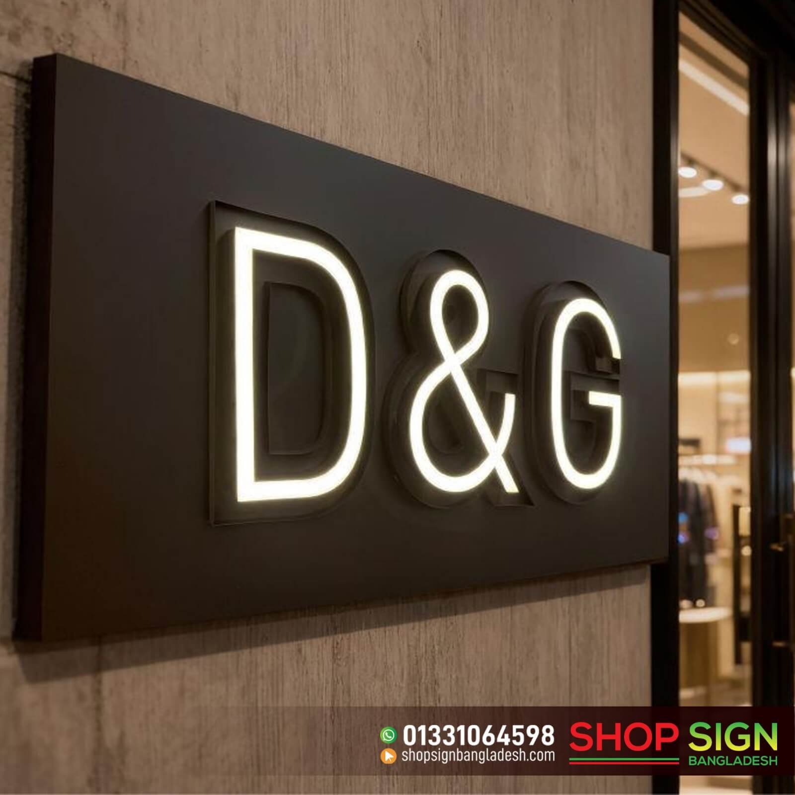 Wall-Mounted Shop Sign Board
