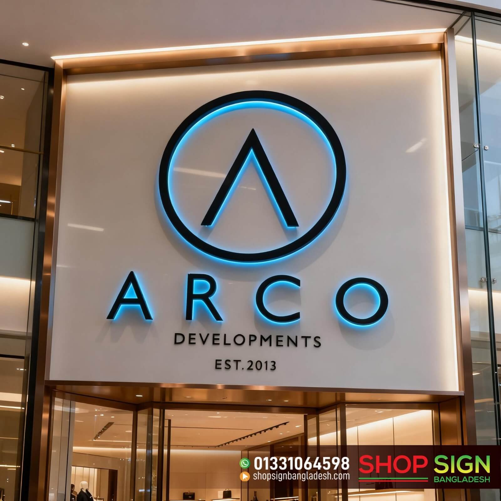 Wall-Mounted Shop Sign Board